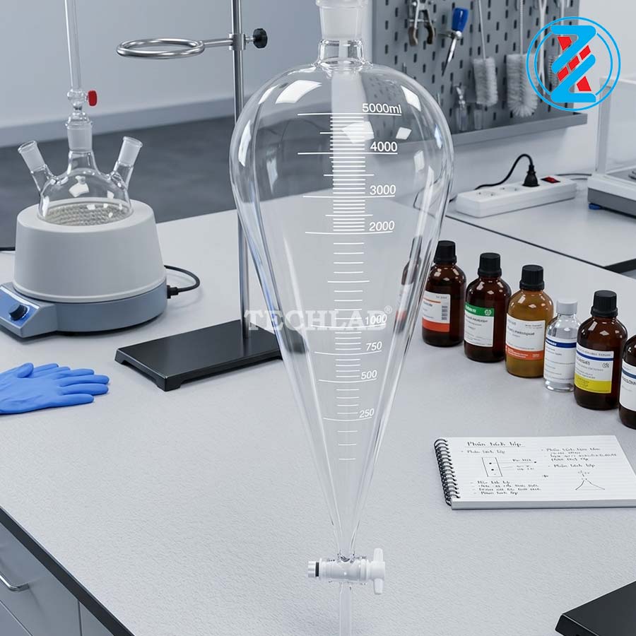 Bình Lắng Gạn Quả Lê KN Chia Vạch 5000ml_GENLAB