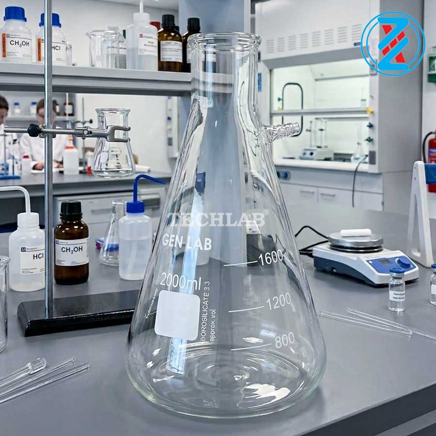 BÌNH TAM GIÁC CÓ VÒI 2000ML_GENLAB