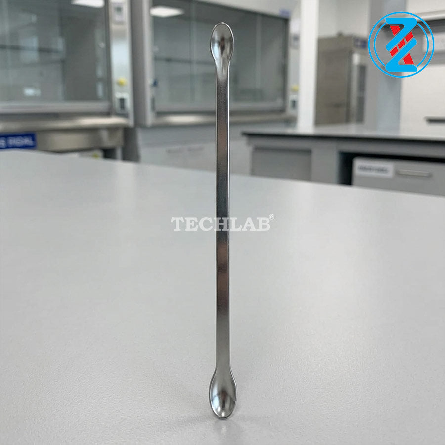 THÌA INOX 2 ĐẦU TRÒN 200mm_GENLAB