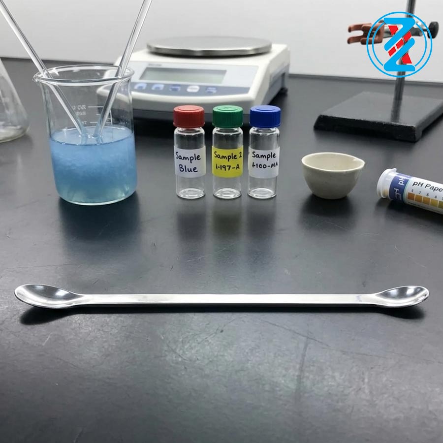 THÌA INOX 2 ĐẦU TRÒN 200mm_GENLAB