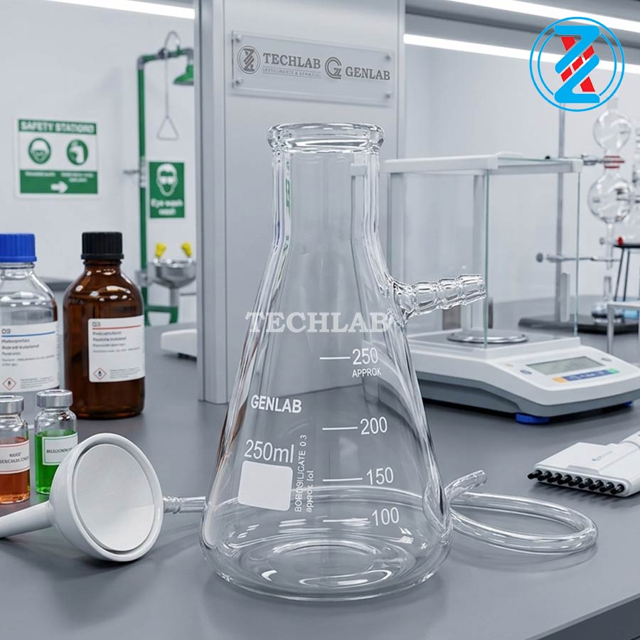 BÌNH TAM GIÁC CÓ VÒI 250ML_GENLAB