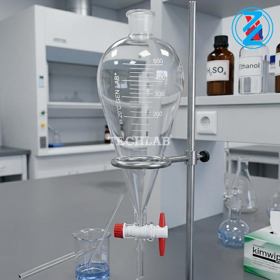 Bình Lắng Gạn Quả Lê KN Chia Vạch 500ml_GENLAB