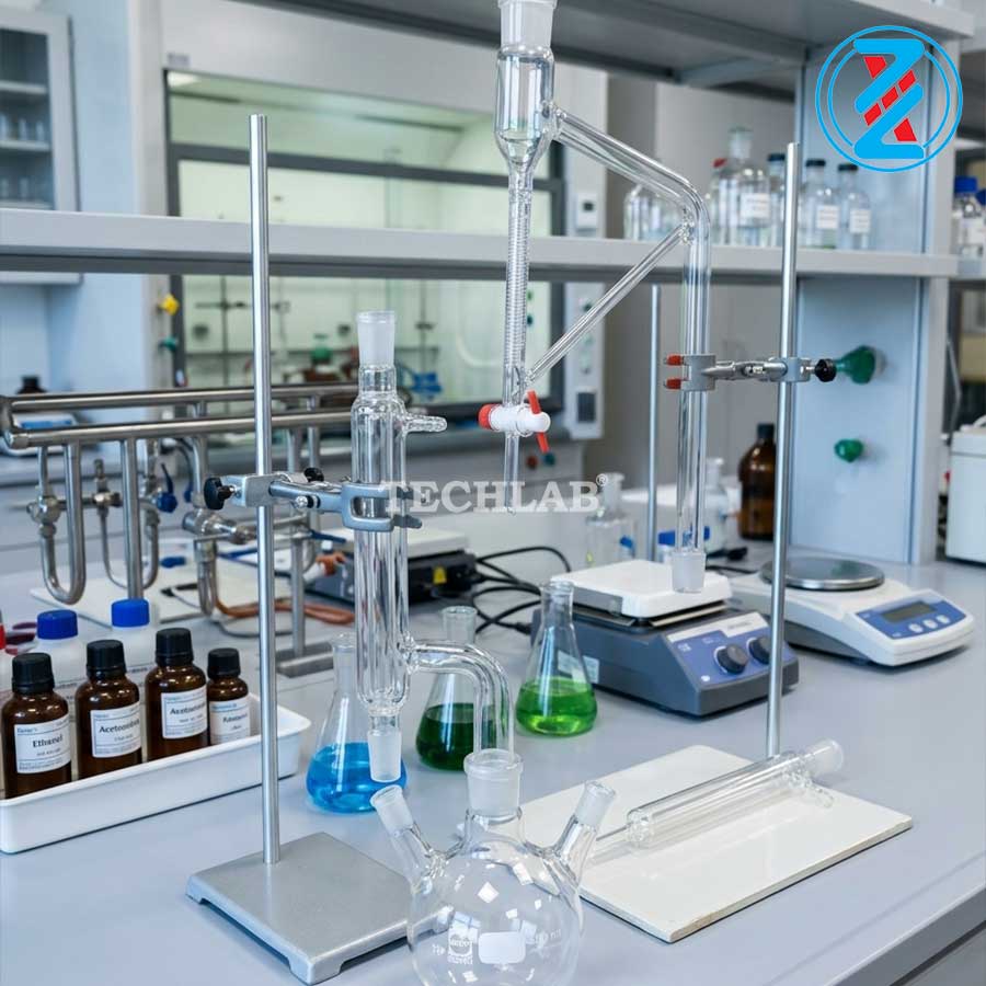 Bộ Chưng Cất Tinh Dầu (Bình Cầu 3 Cổ)