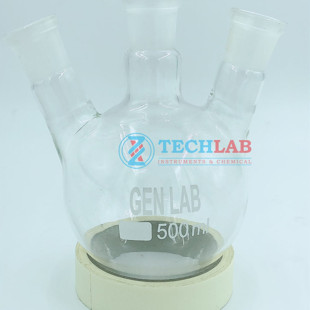 BÌNH CẦU TRÒN 3 CỔ 500ML_GENLAB
