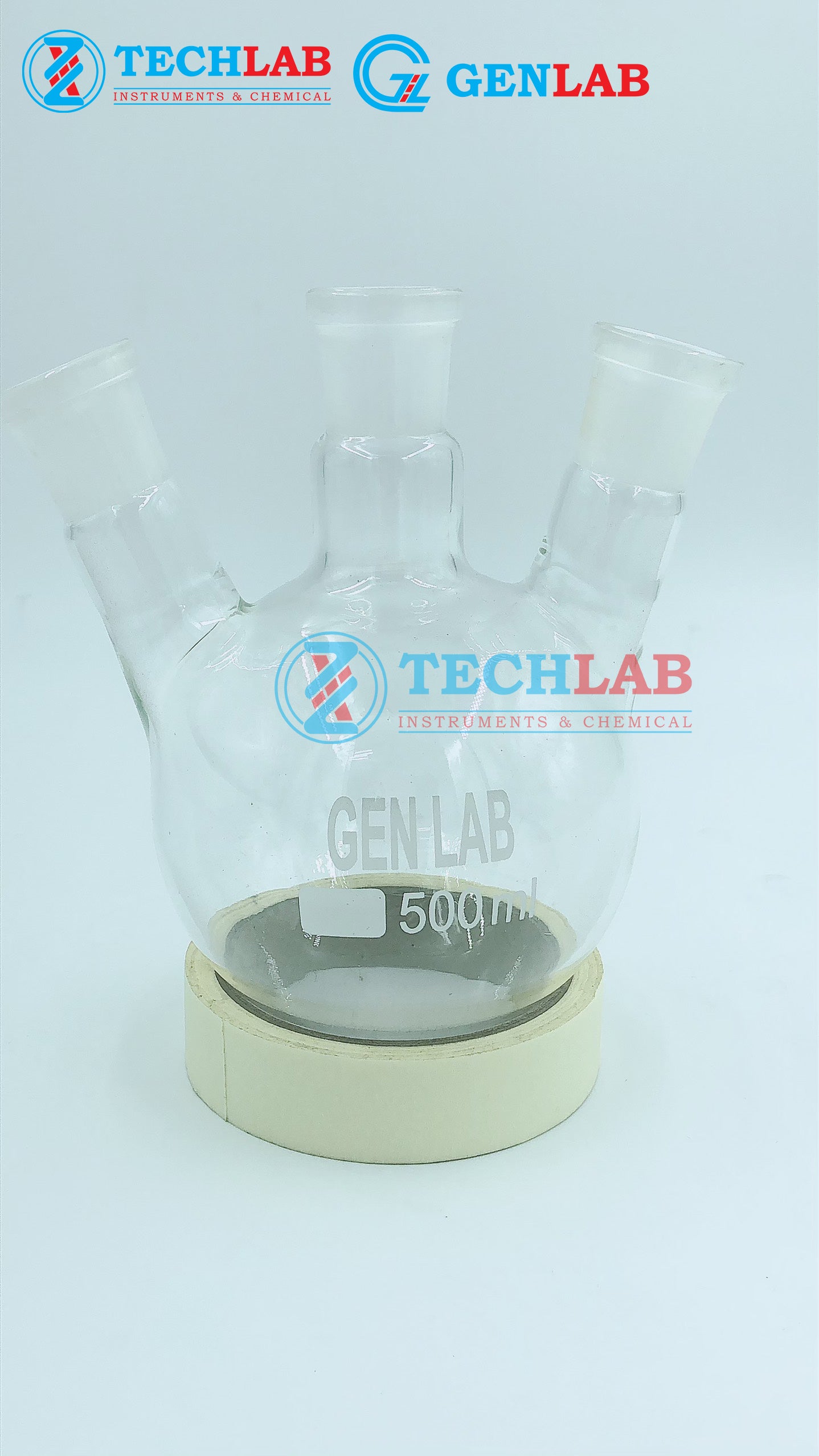 BÌNH CẦU TRÒN 3 CỔ 500ML_GENLAB