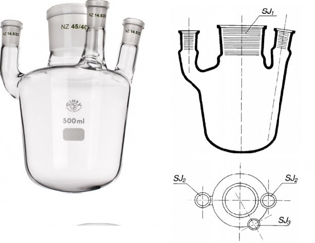 Bình Cầu Tròn 4 Cổ Simax