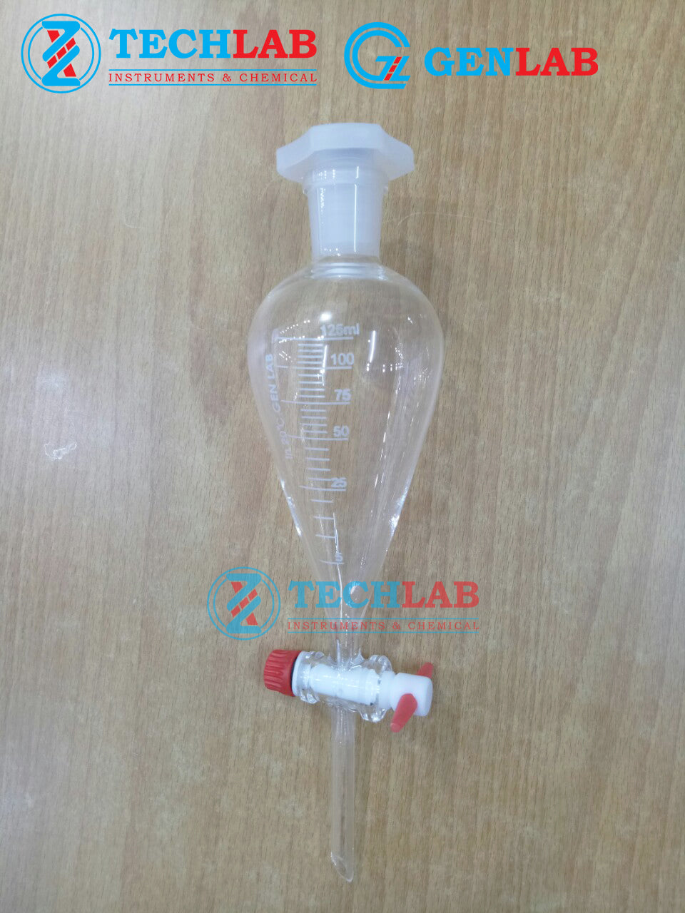 Bình Lắng Gạn Quả Lê KN Chia Vạch 125ml_GENLAB