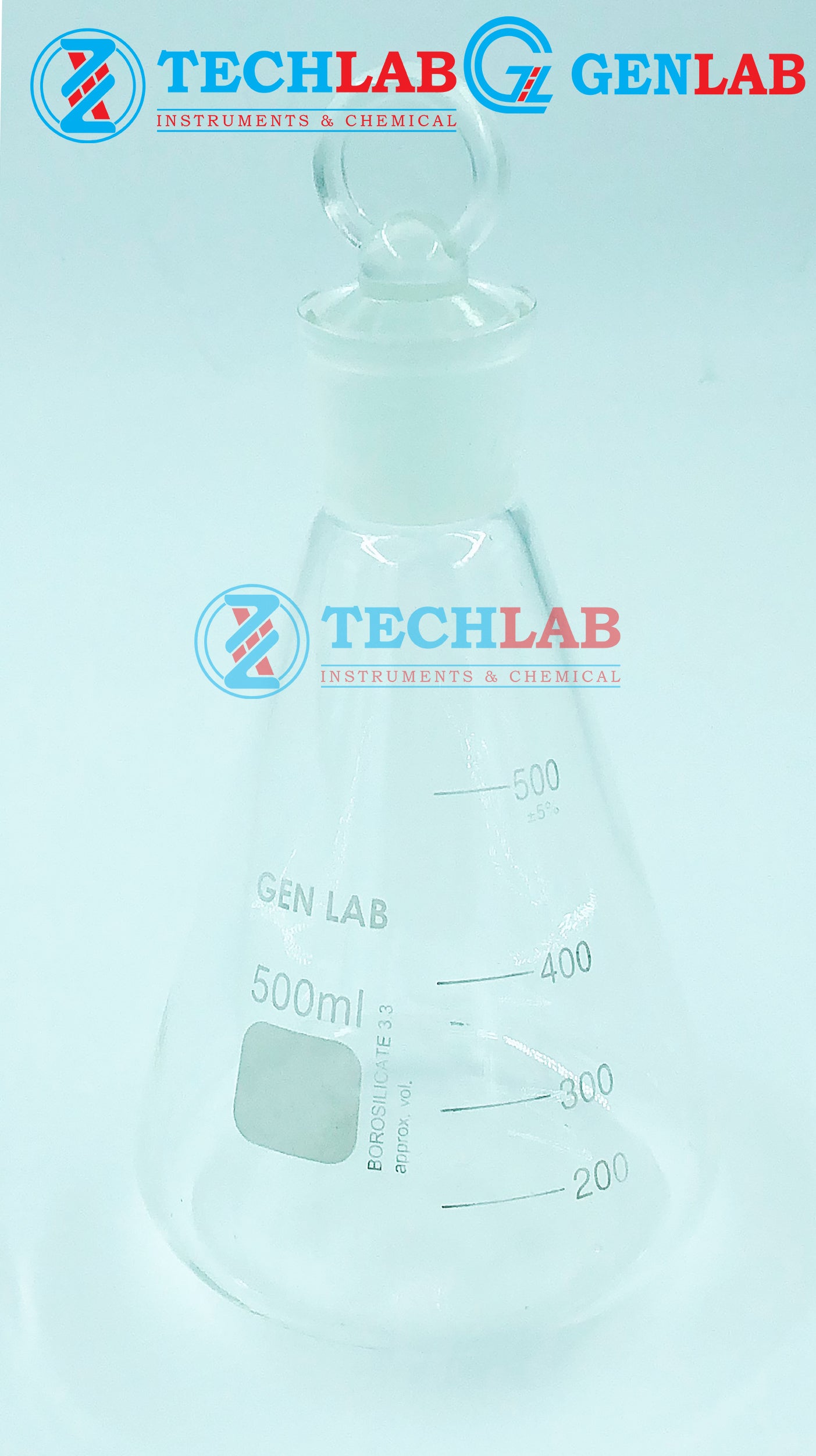 BÌNH TAM GIÁC CÓ NÚT 500ml_GENLAB