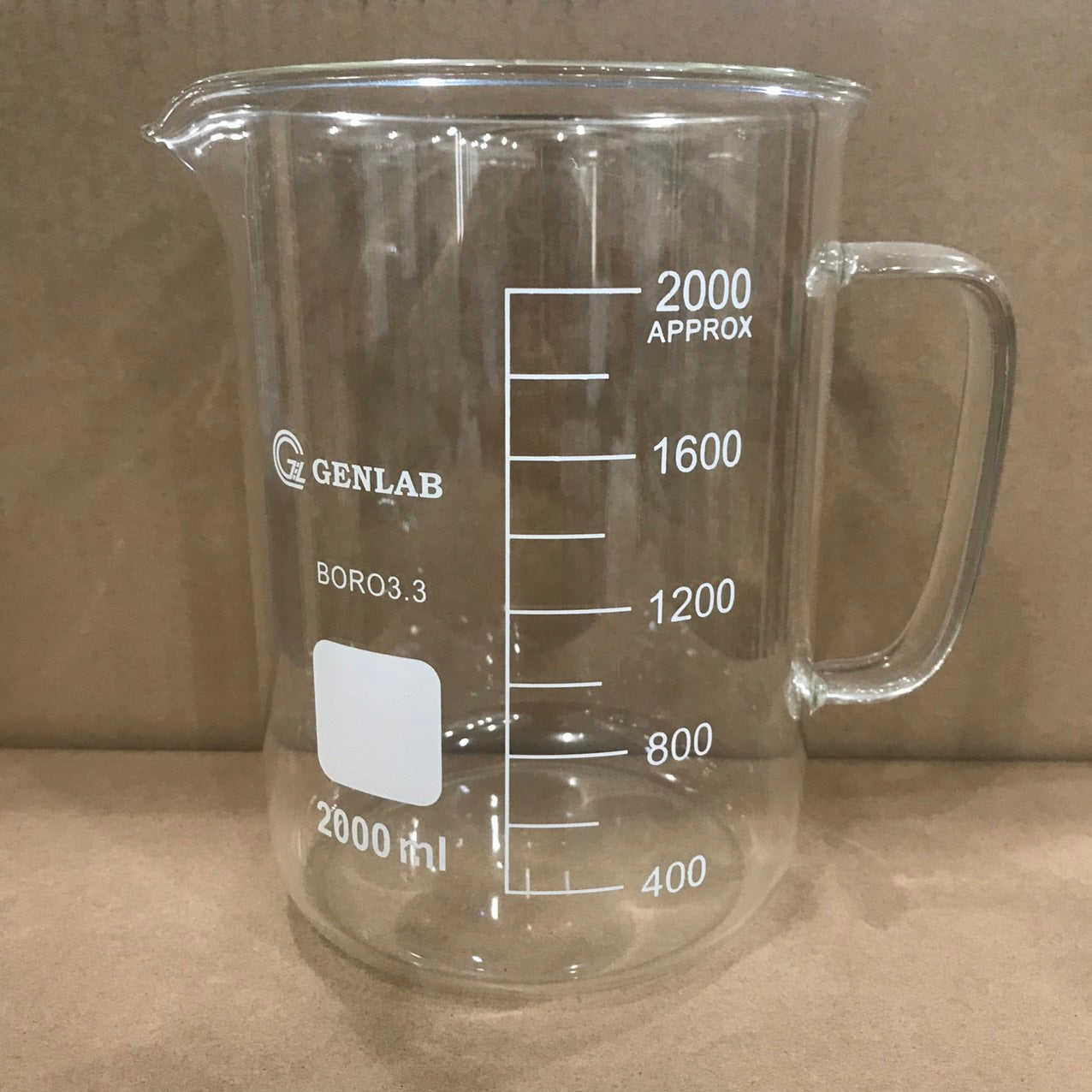 CỐC ĐỐT THẤP THÀNH CÓ QUAI 2000ml_GENLAB
