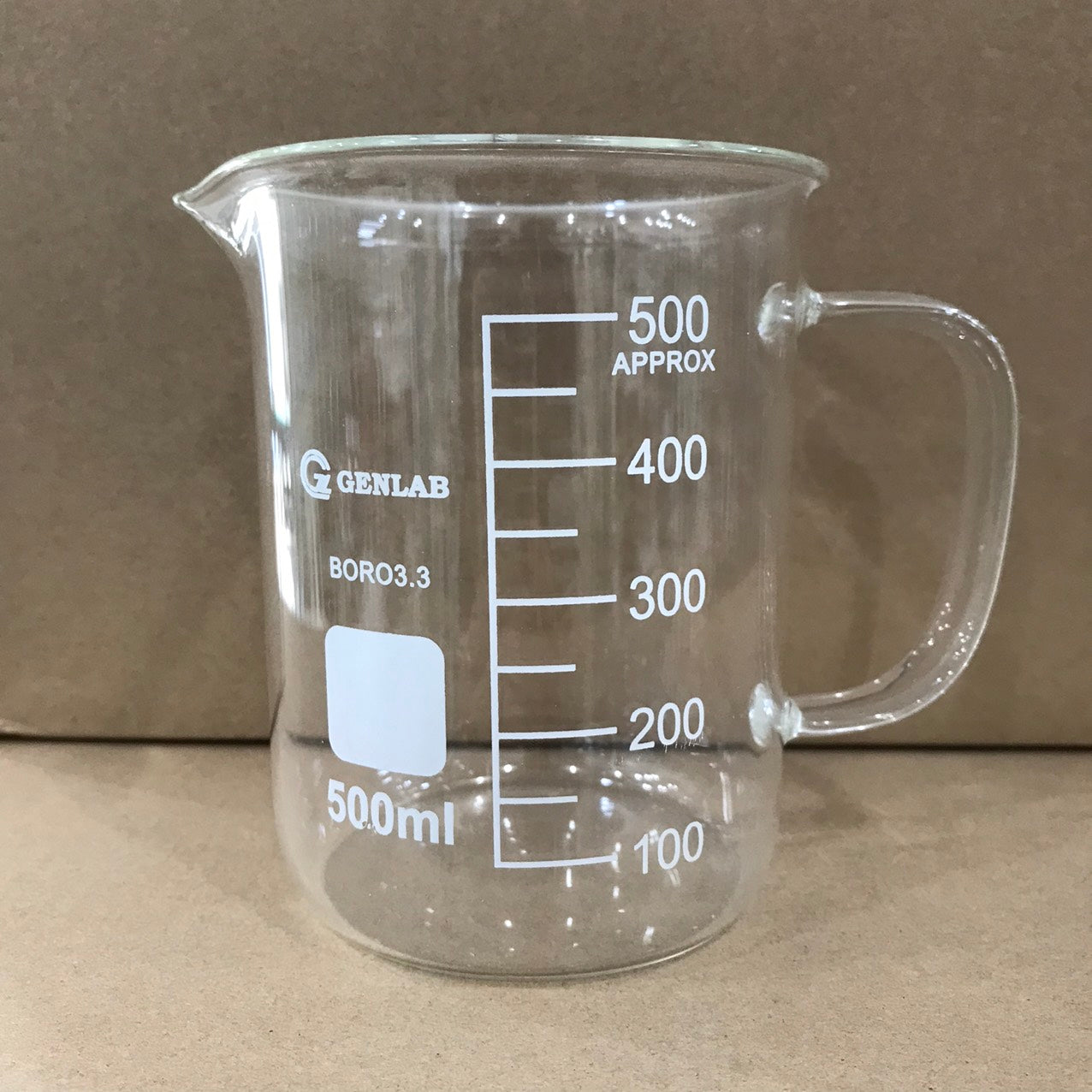 CỐC ĐỐT THẤP THÀNH CÓ QUAI 500ml_GENLAB