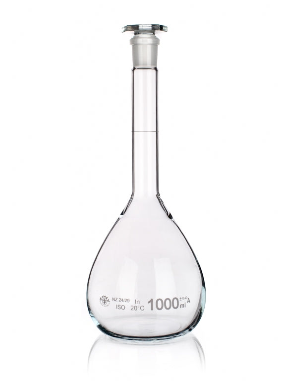 Bình Định Mức Trắng Nút Thủy Tinh Class A Simax