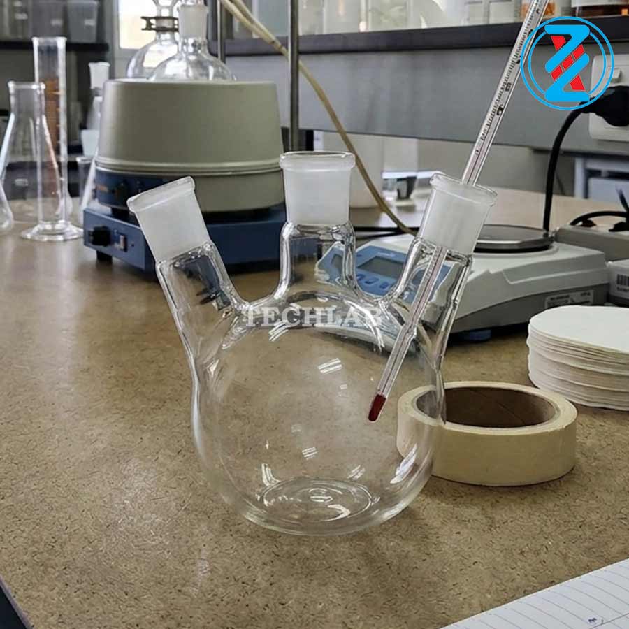 BÌNH CẦU TRÒN 3 CỔ 500ML_GENLAB