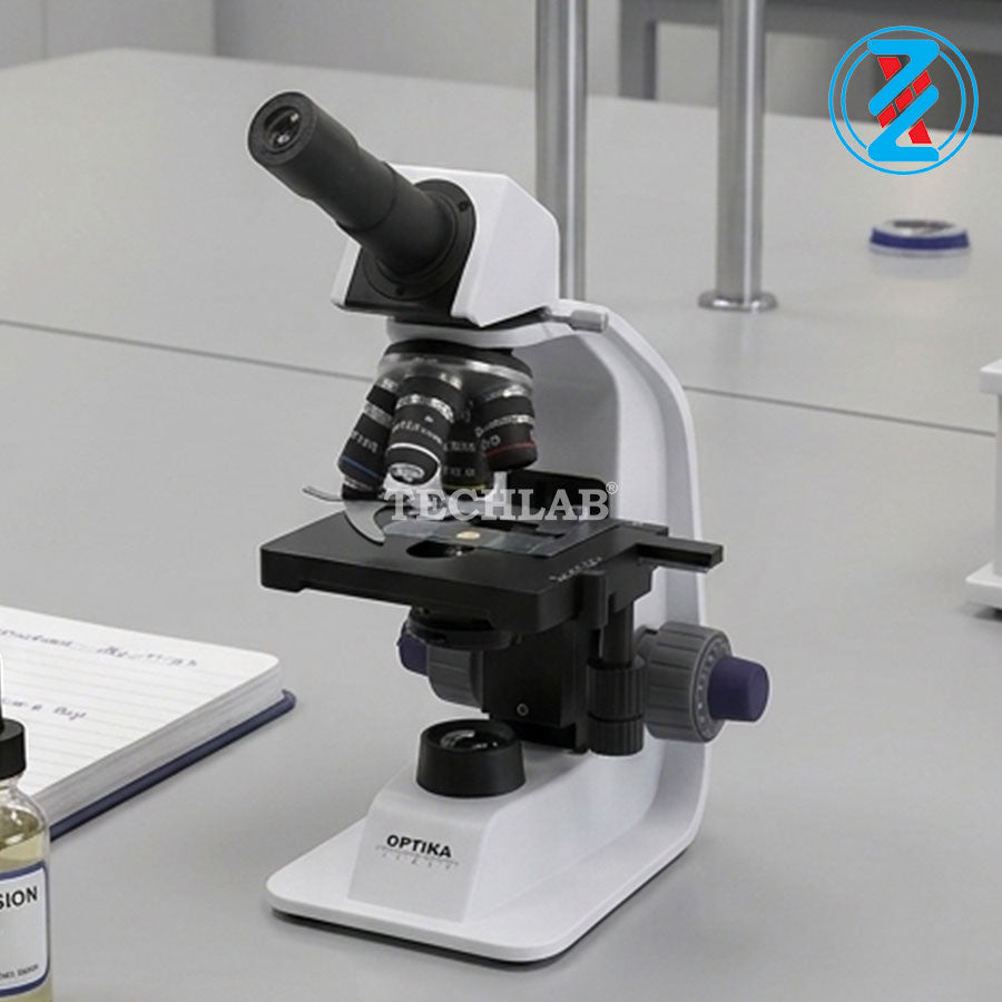Kính Hiển Vi Sinh Học 1 Mắt B-155R (1000x), Tích Hợp Pin Sạc_OPTIKA