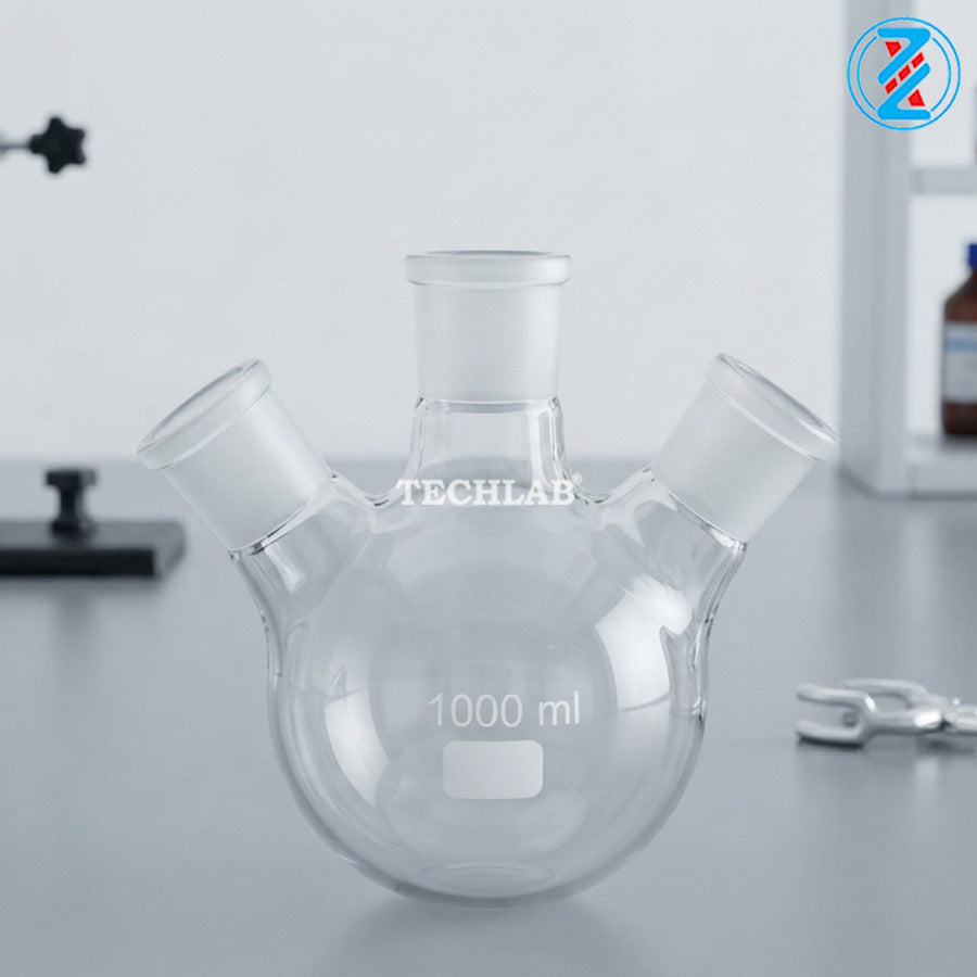 BÌNH CẦU TRÒN 3 CỔ 1000ML_GENLAB