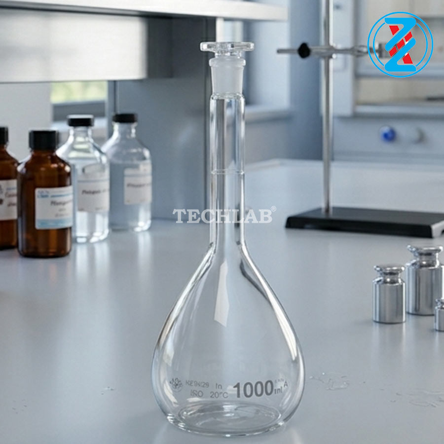 Bình Định Mức Trắng Nút Thủy Tinh Class A Simax
