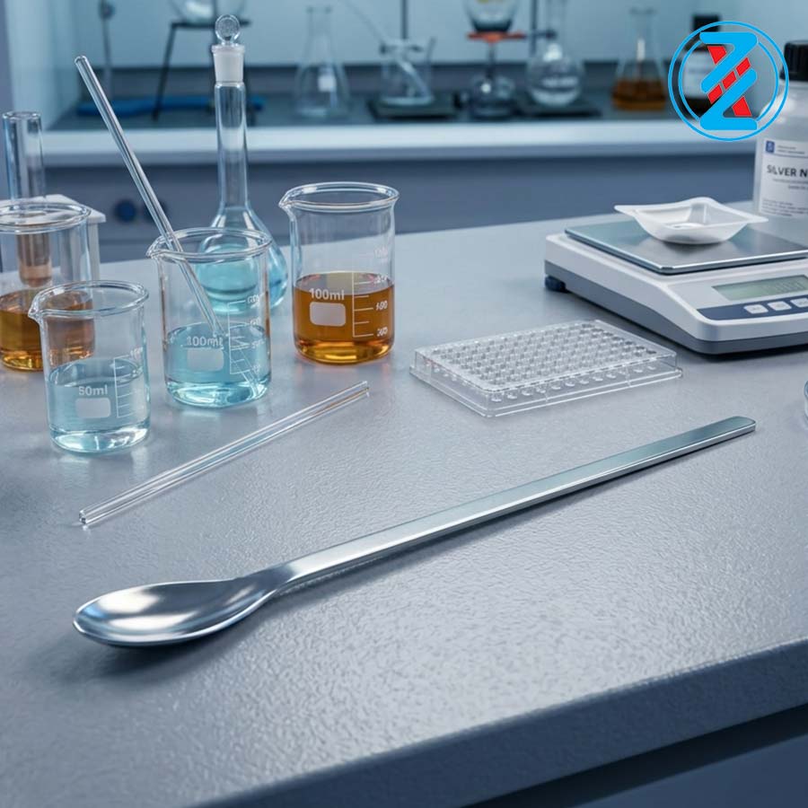 THÌA INOX 1 ĐẦU TRÒN 200mm_GENLAB
