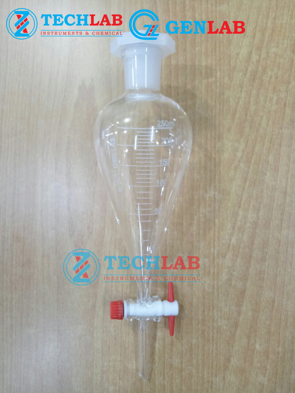 Bình Lắng Gạn Quả Lê KN Chia Vạch 250ml_GENLAB